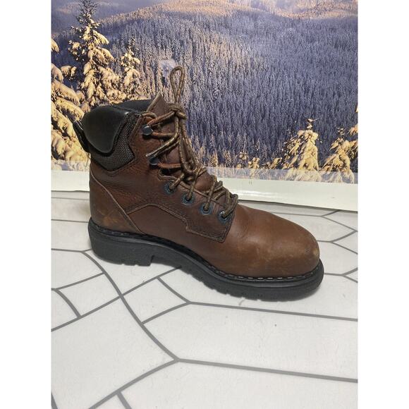 RED WING 2326 Brown Leather Boots STEEL TOE Oil Resistant Men\'s Size 6